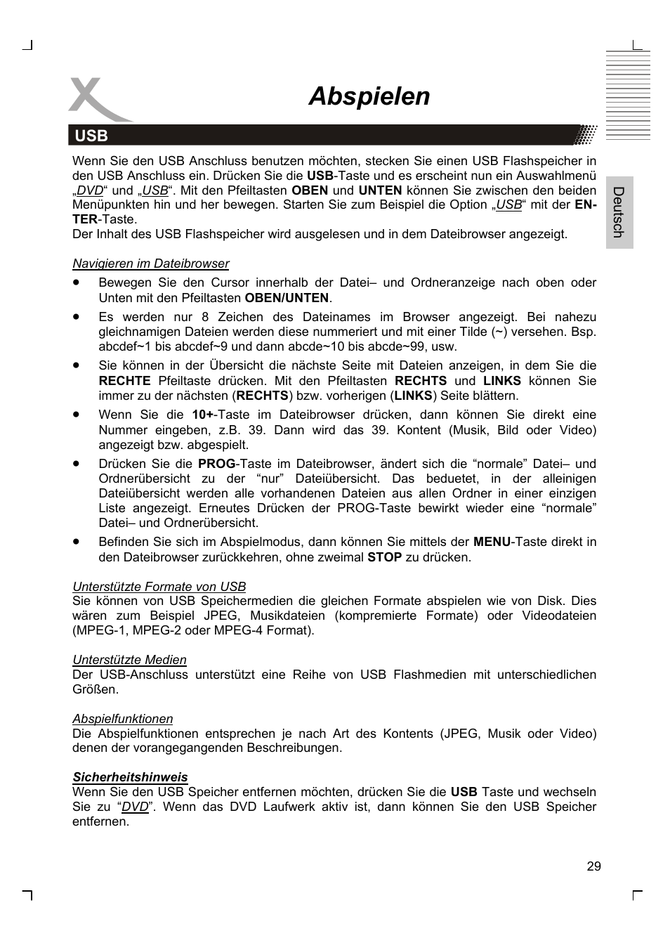 Abspielen | Xoro HSD 2220 User Manual | Page 29 / 220