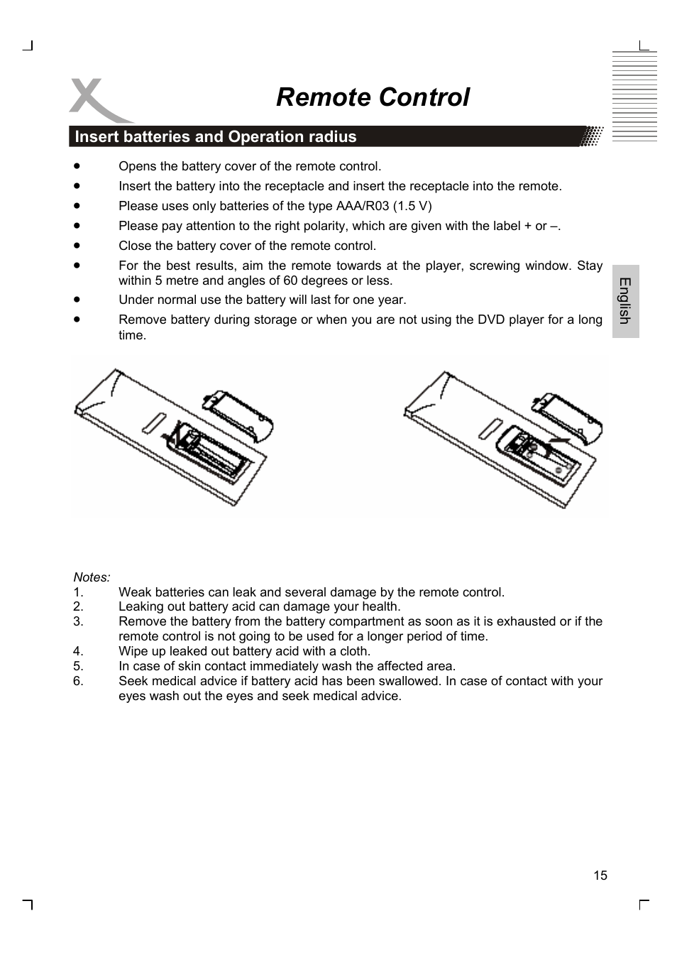 Remote control | Xoro HSD 2220 User Manual | Page 59 / 220