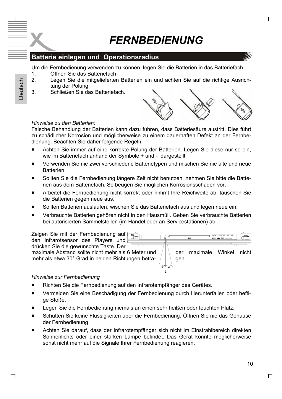 Fernbedienung | Xoro HSD 8430 User Manual | Page 10 / 243