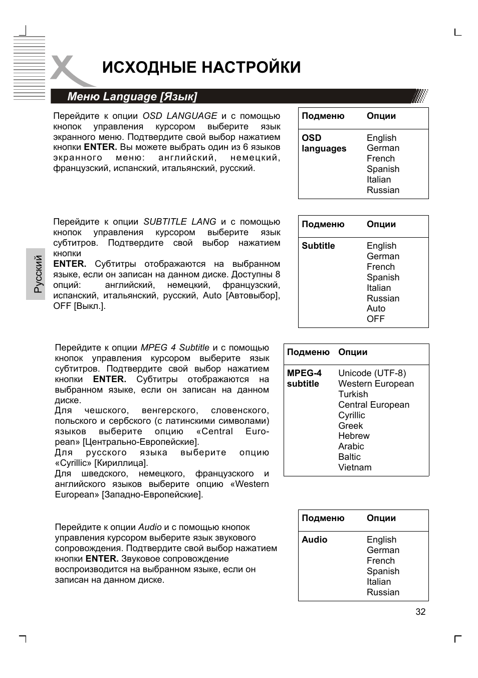 Исходные настройки | Xoro HSD 8430 User Manual | Page 130 / 243