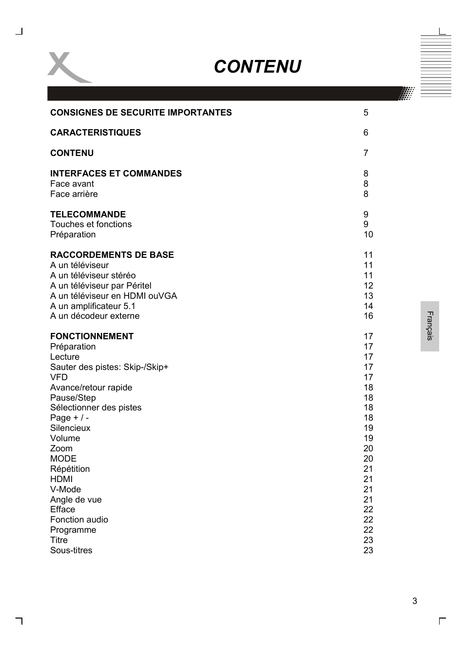 Contenu | Xoro HSD 8430 User Manual | Page 147 / 243