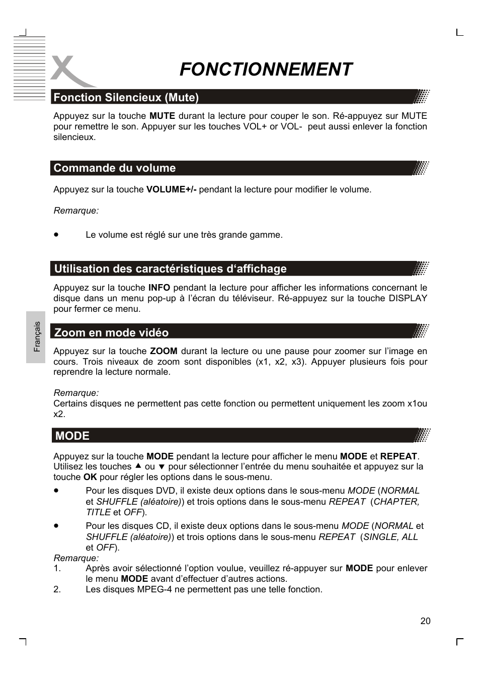Fonctionnement | Xoro HSD 8430 User Manual | Page 164 / 243
