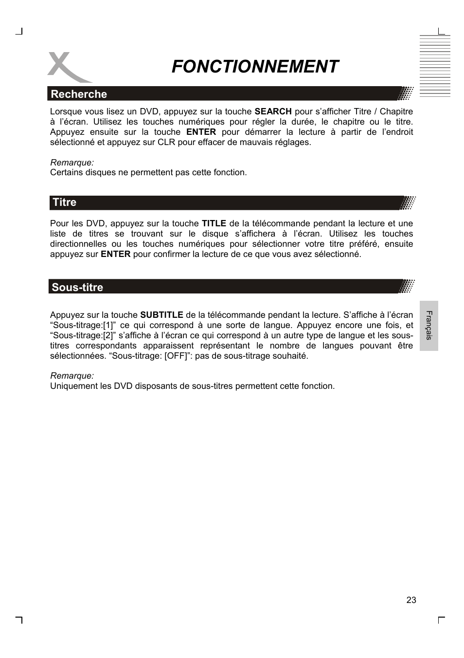Fonctionnement | Xoro HSD 8430 User Manual | Page 167 / 243
