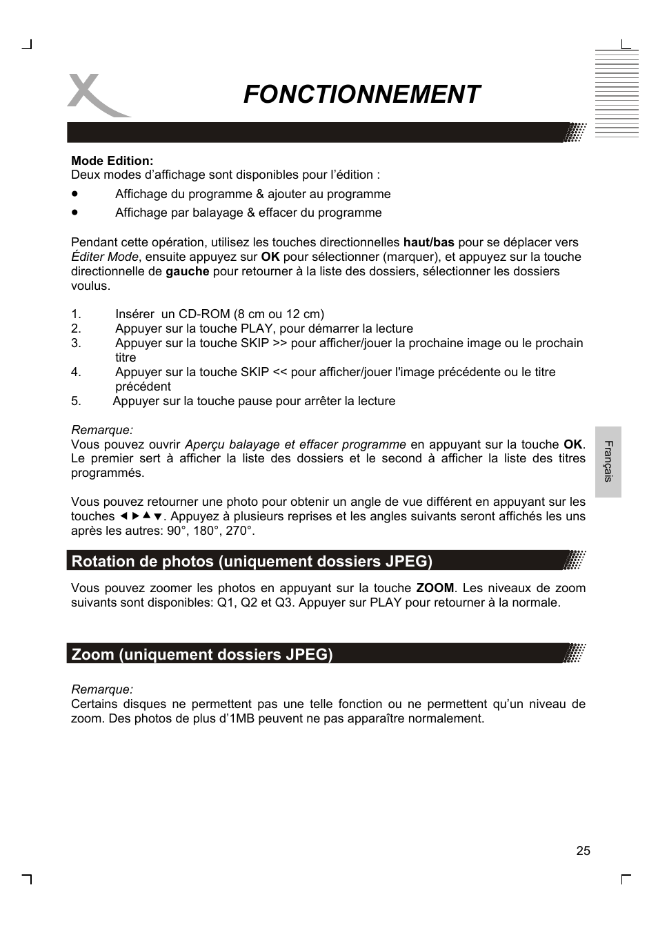 Fonctionnement | Xoro HSD 8430 User Manual | Page 169 / 243