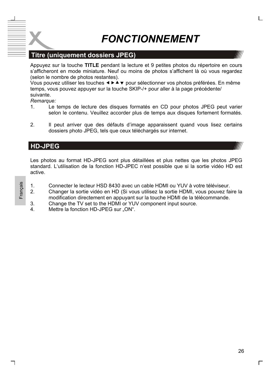 Fonctionnement | Xoro HSD 8430 User Manual | Page 170 / 243