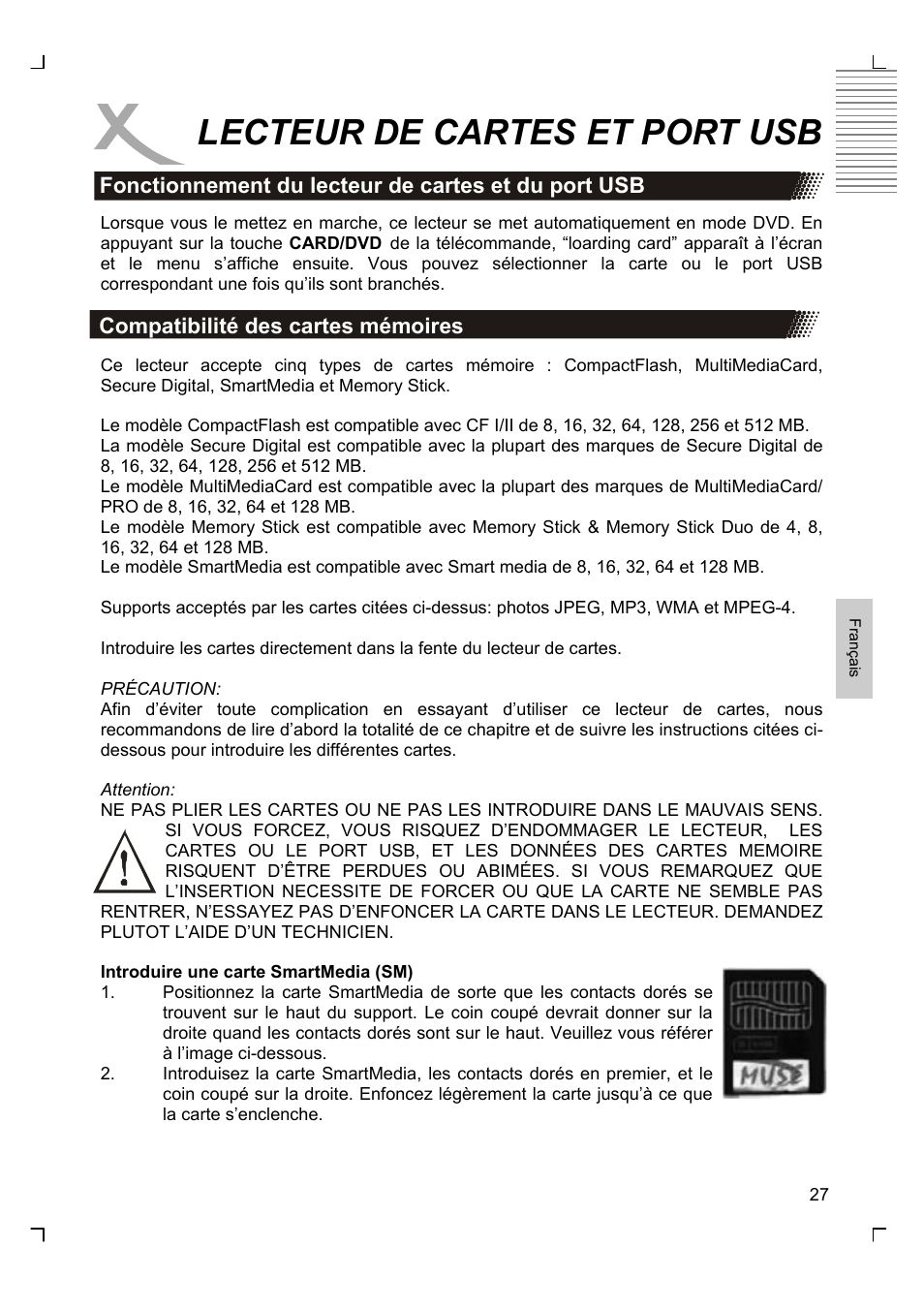 Lecteur de cartes et port usb | Xoro HSD 8430 User Manual | Page 171 / 243