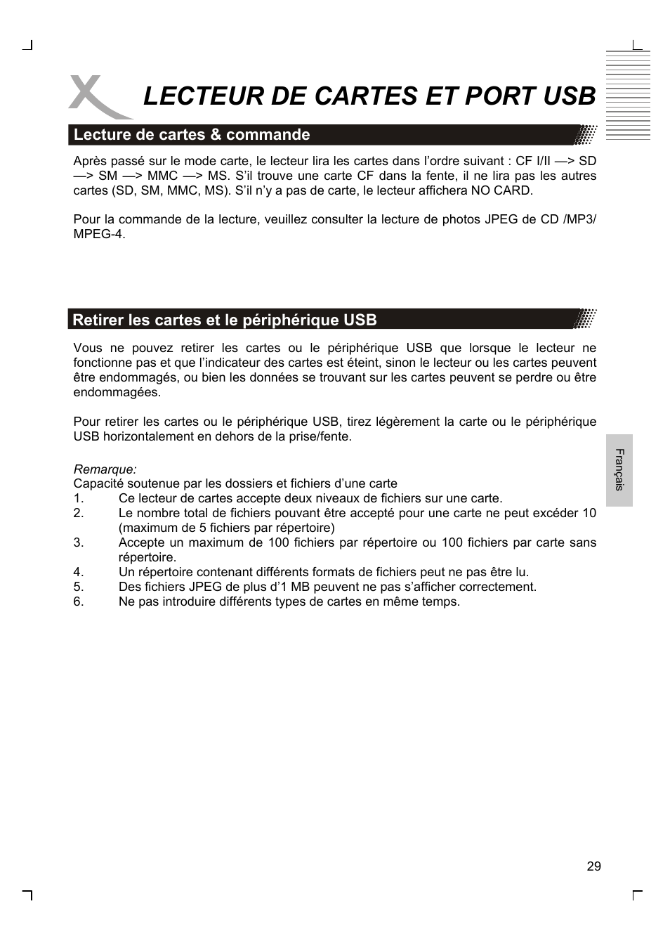 Lecteur de cartes et port usb | Xoro HSD 8430 User Manual | Page 173 / 243