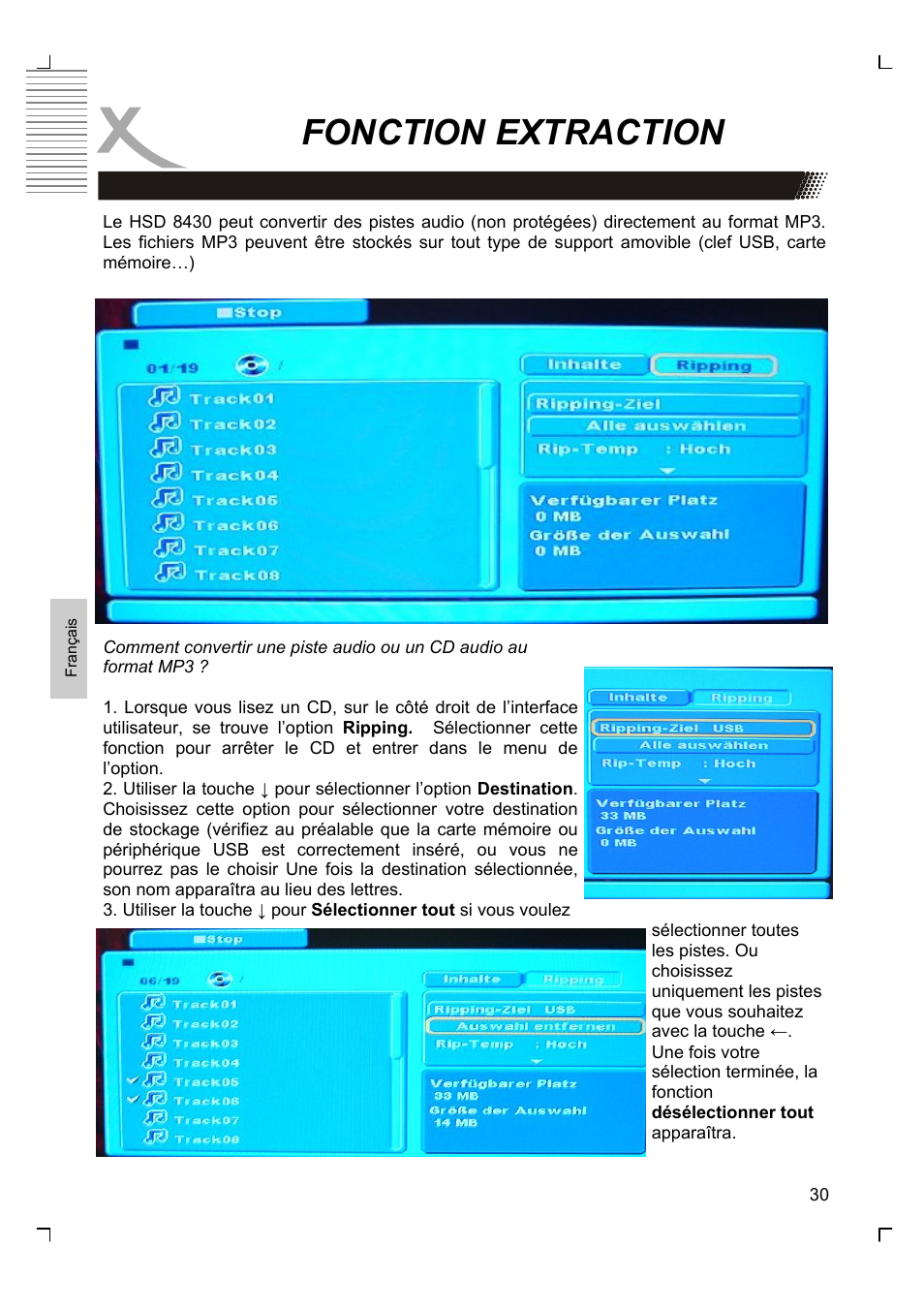 Fonction extraction | Xoro HSD 8430 User Manual | Page 174 / 243