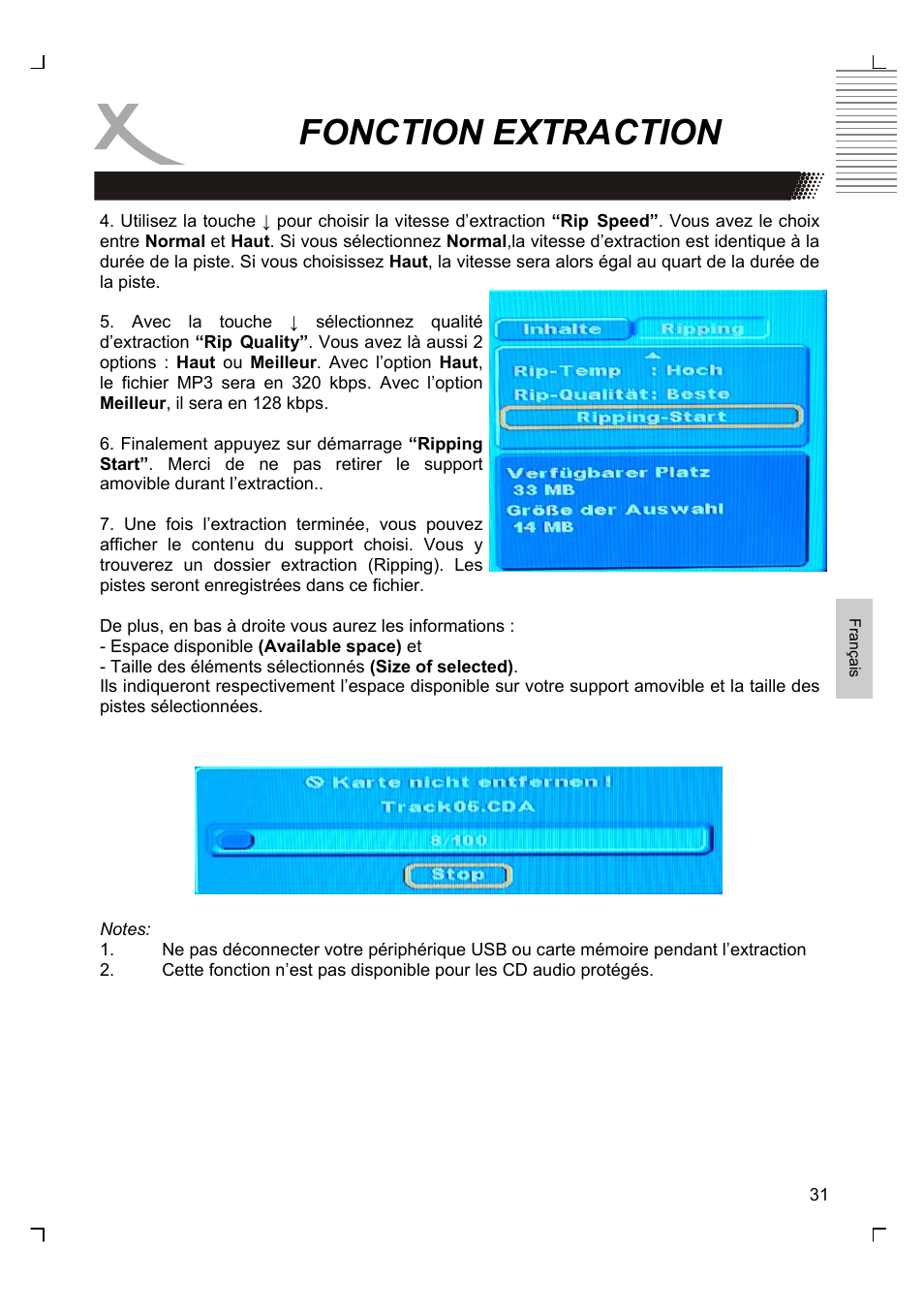 Fonction extraction | Xoro HSD 8430 User Manual | Page 175 / 243