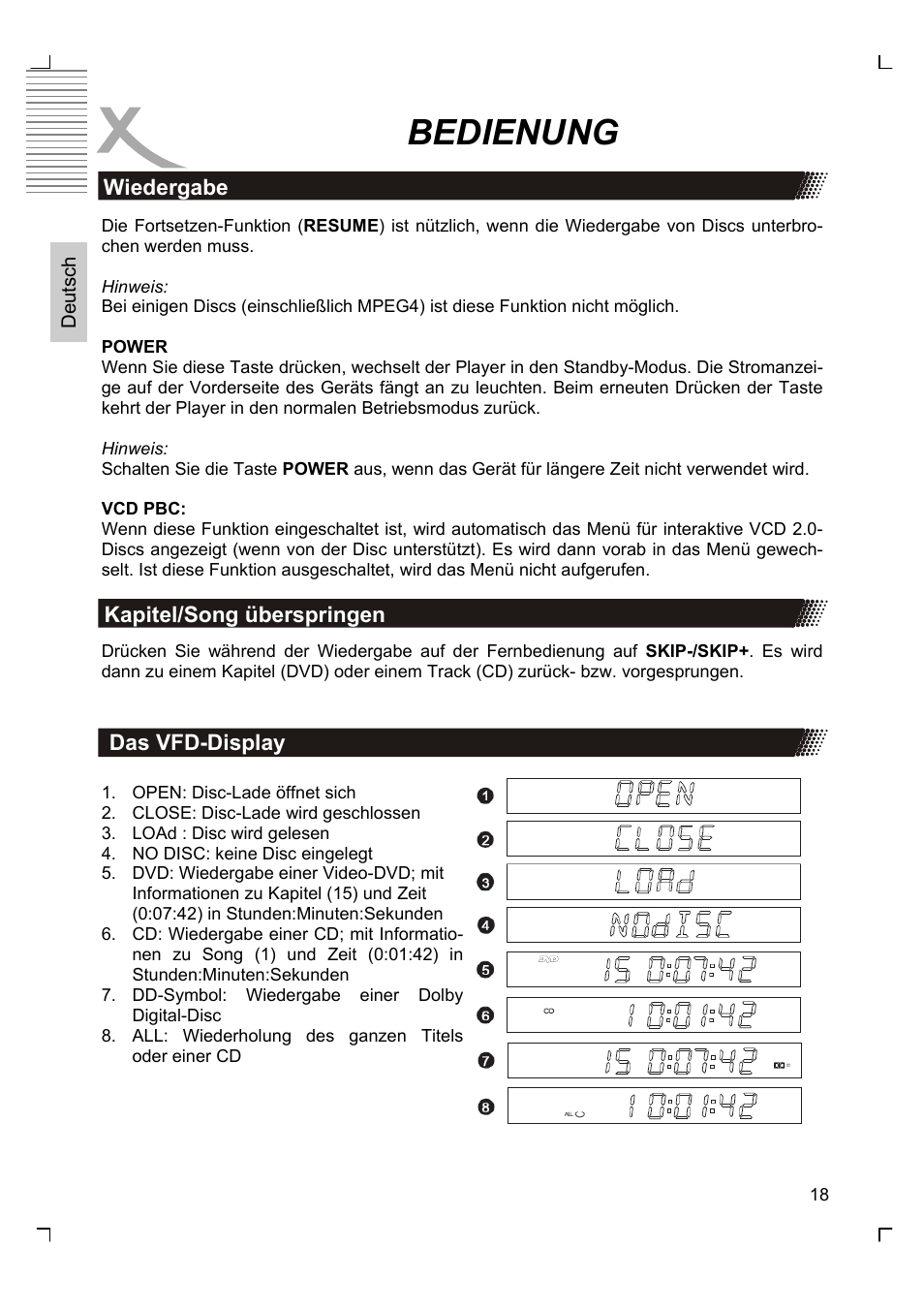 Bedienung | Xoro HSD 8430 User Manual | Page 18 / 243