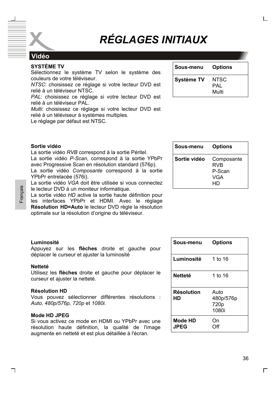 Réglages initiaux | Xoro HSD 8430 User Manual | Page 180 / 243