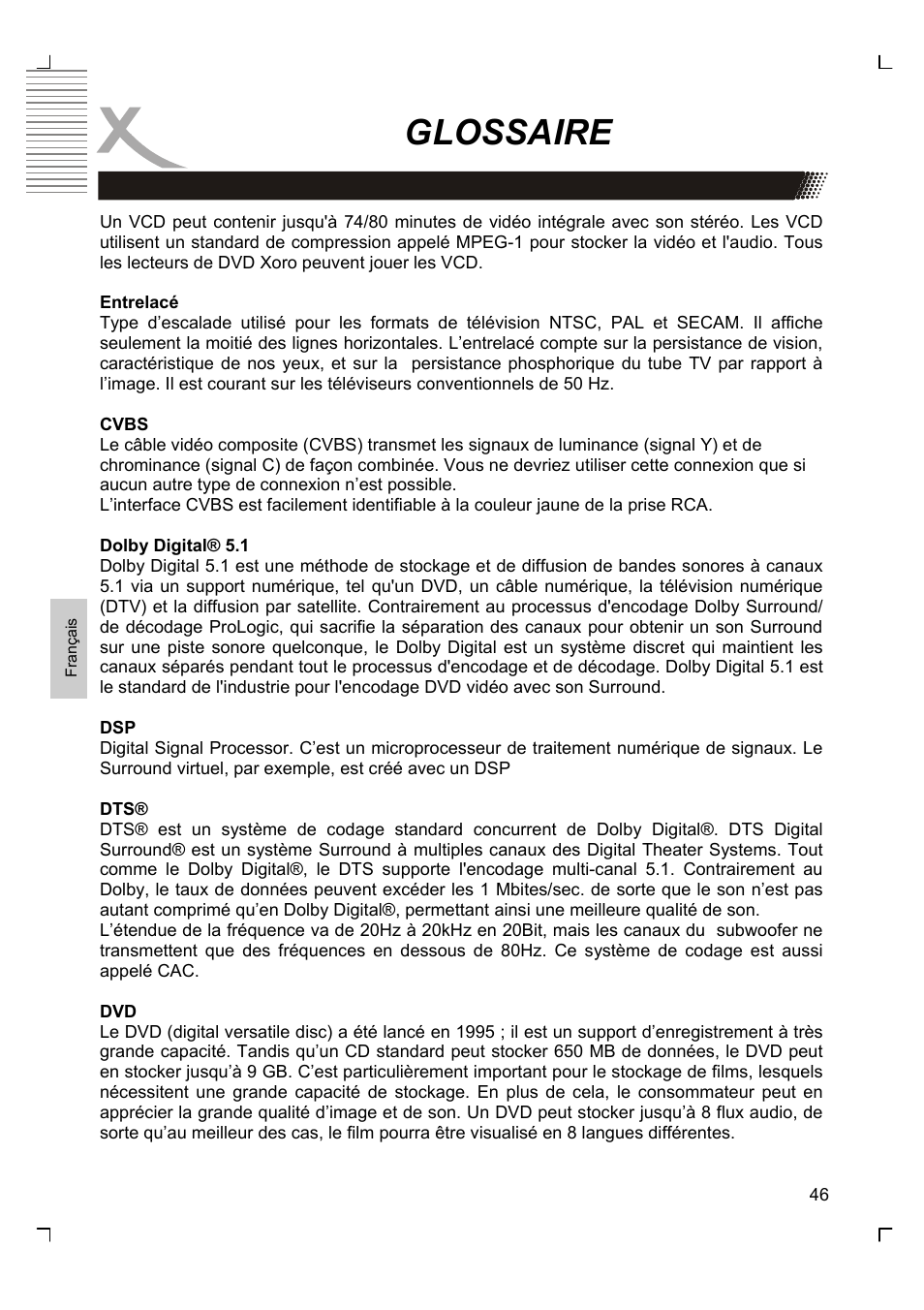Glossaire | Xoro HSD 8430 User Manual | Page 190 / 243