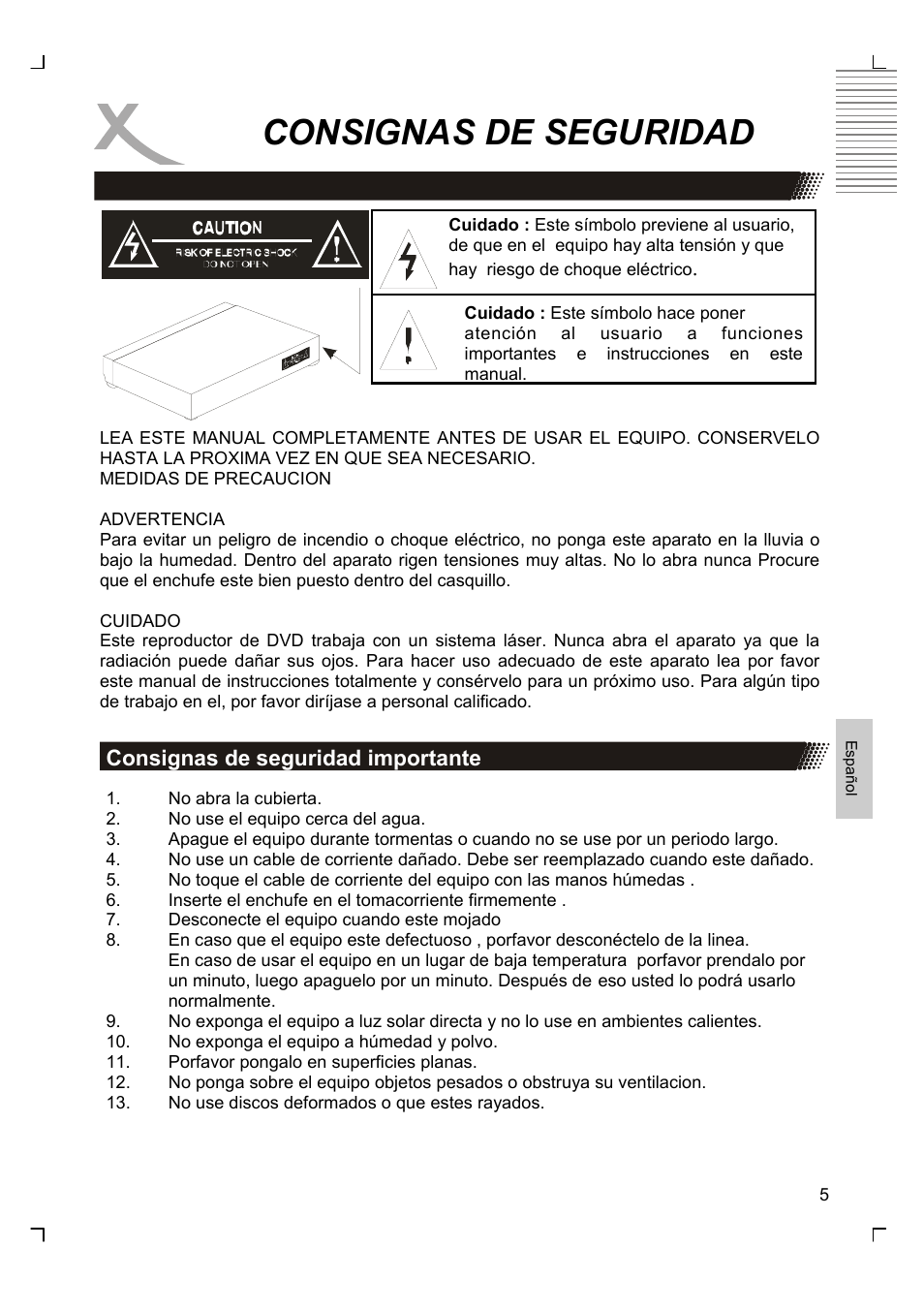 Consignas de seguridad | Xoro HSD 8430 User Manual | Page 197 / 243