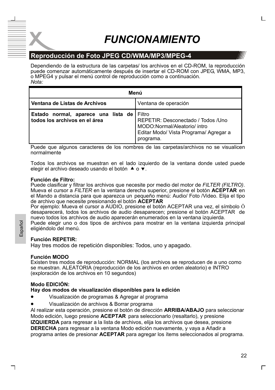 Funcionamiento | Xoro HSD 8430 User Manual | Page 214 / 243