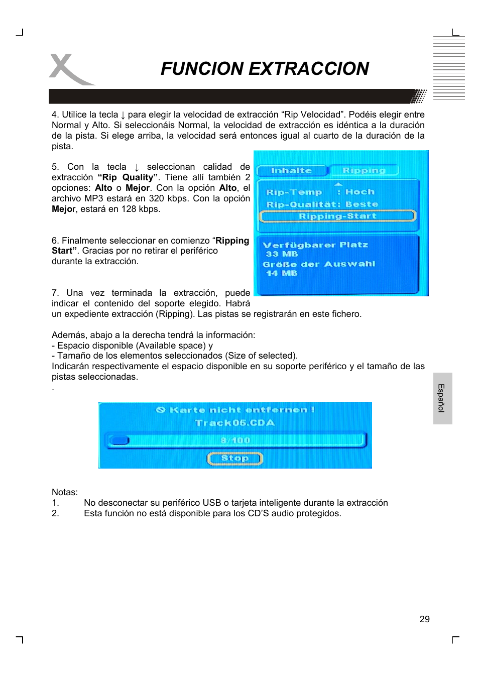 Funcion extraccion | Xoro HSD 8430 User Manual | Page 221 / 243