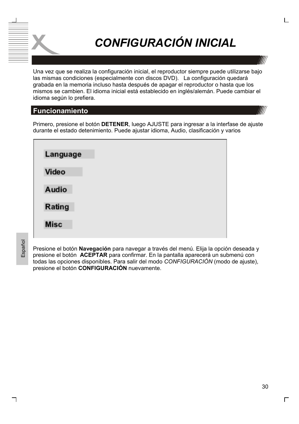 Configuración inicial | Xoro HSD 8430 User Manual | Page 222 / 243