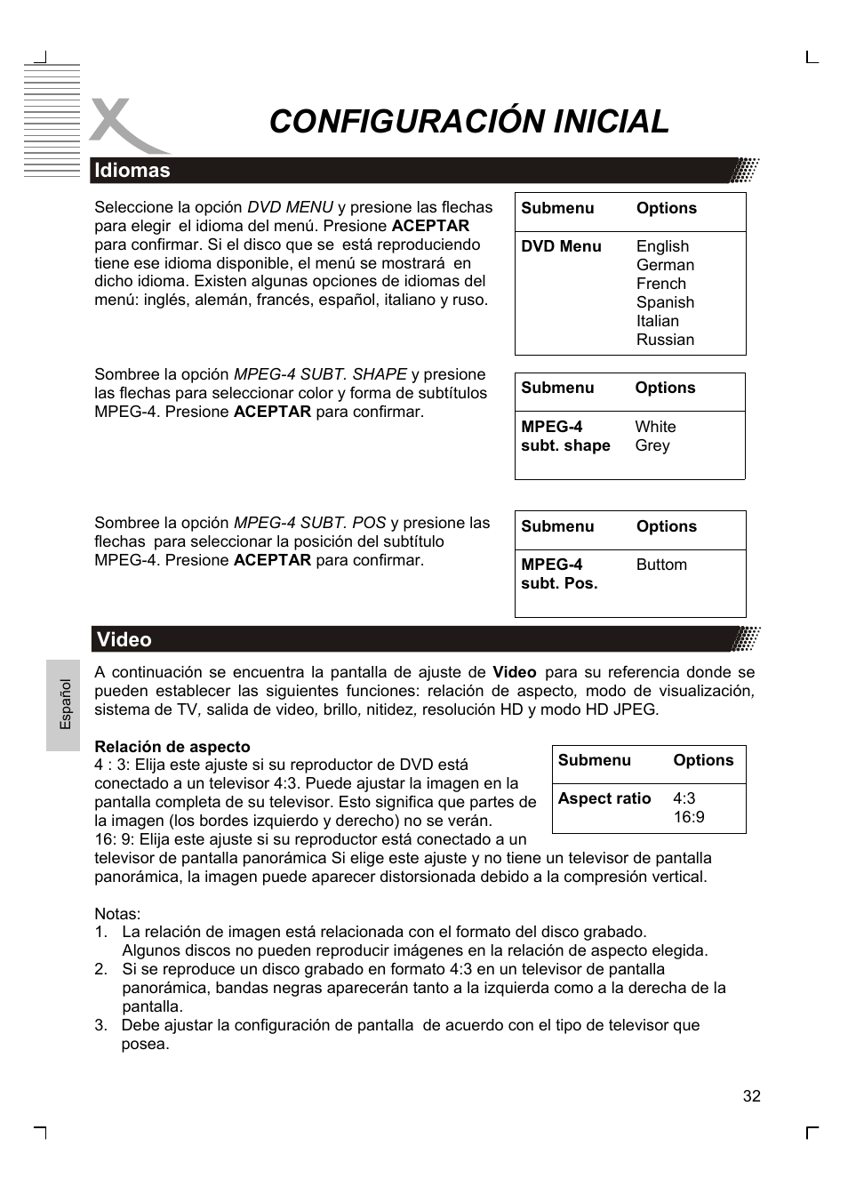 Configuración inicial | Xoro HSD 8430 User Manual | Page 224 / 243