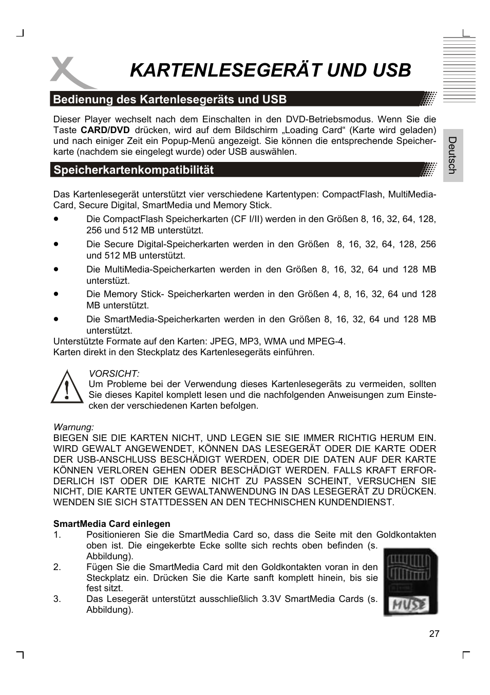 Kartenlesegerät und usb | Xoro HSD 8430 User Manual | Page 27 / 243