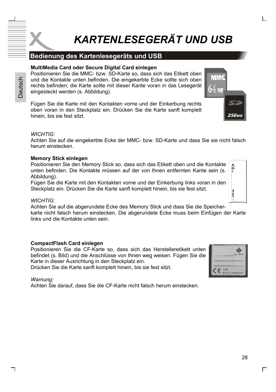 Kartenlesegerät und usb | Xoro HSD 8430 User Manual | Page 28 / 243