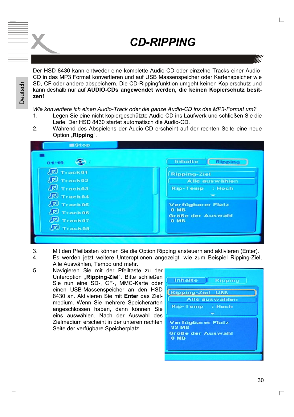 Cd-ripping | Xoro HSD 8430 User Manual | Page 30 / 243