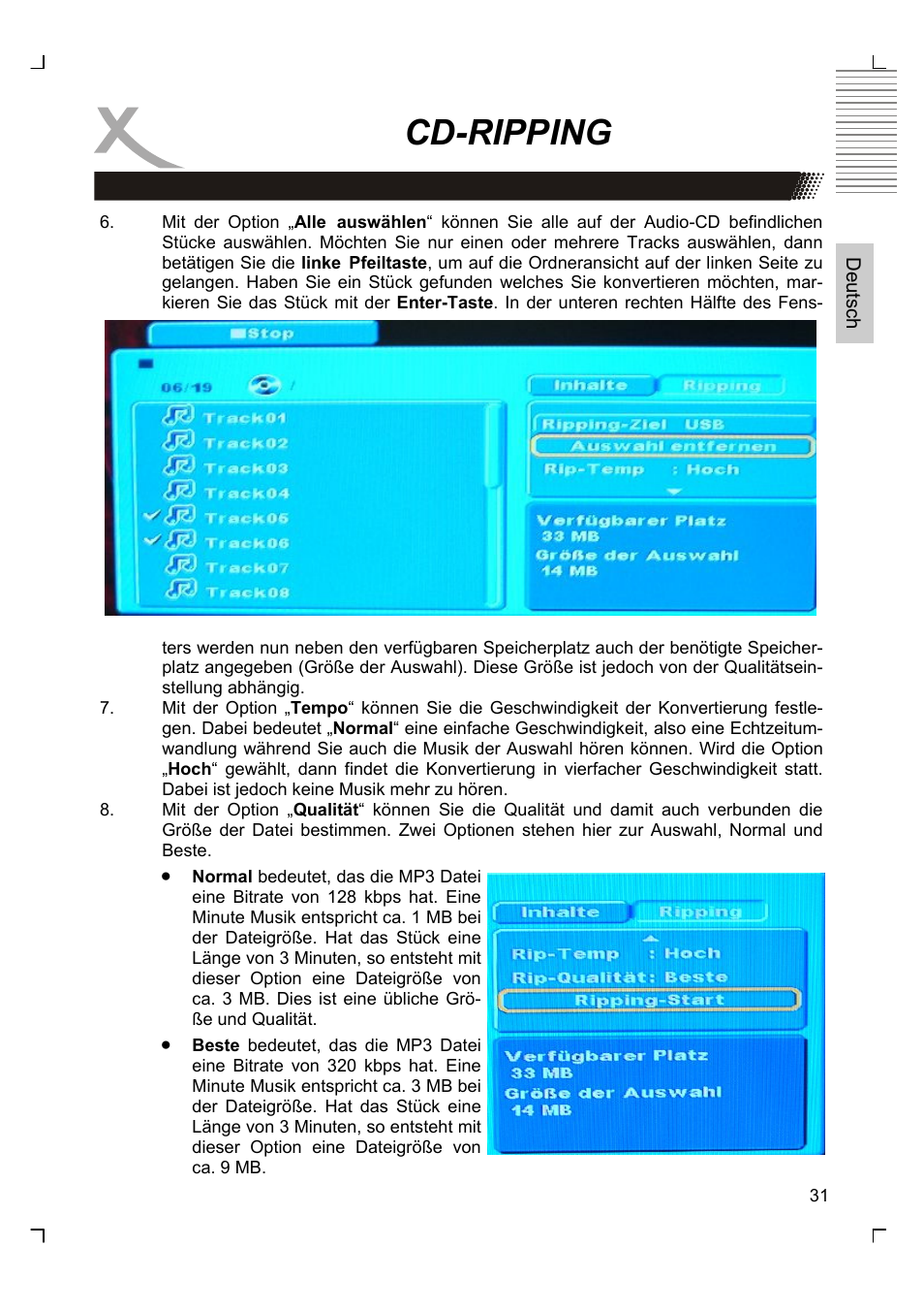 Cd-ripping | Xoro HSD 8430 User Manual | Page 31 / 243