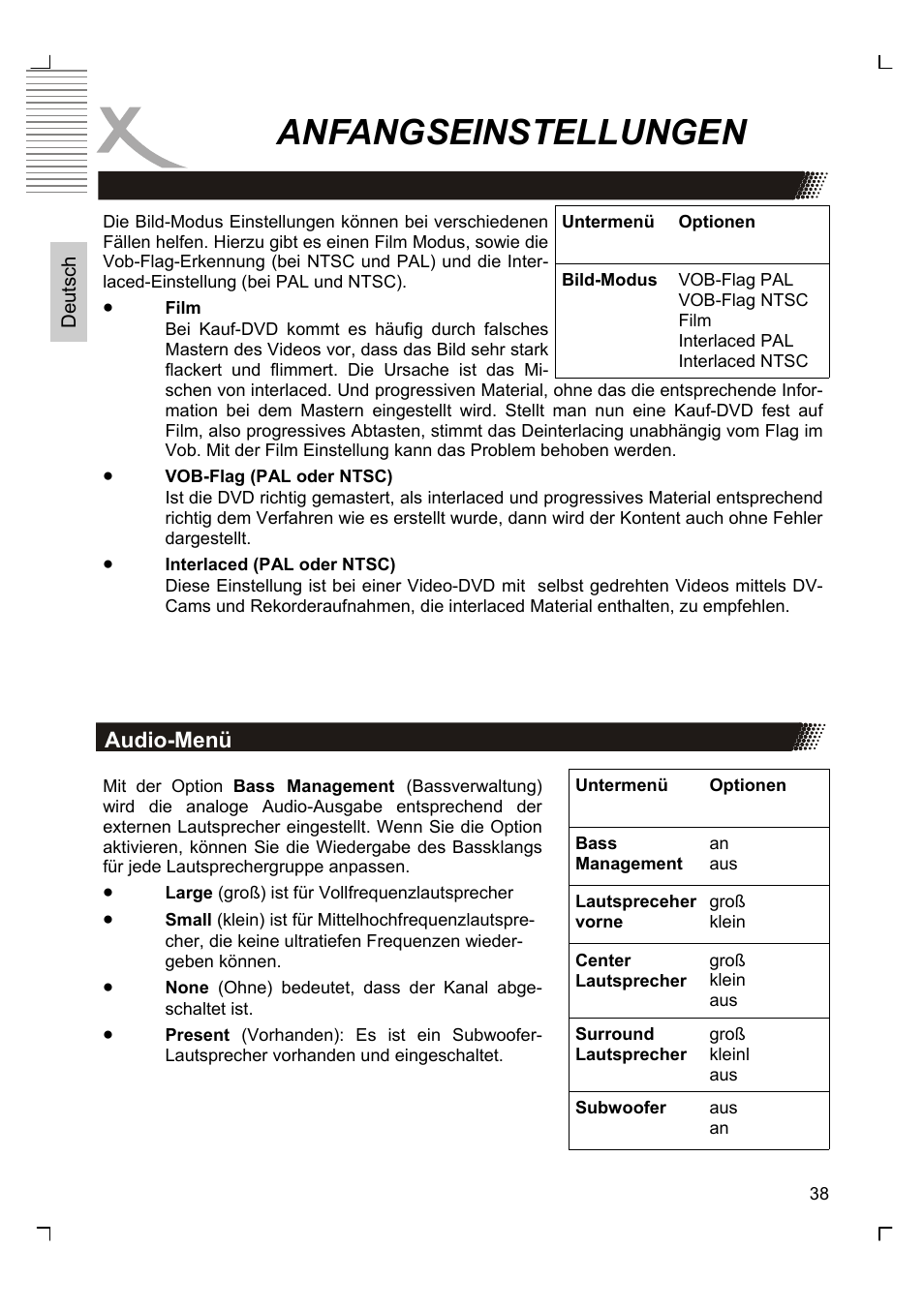 Anfangseinstellungen | Xoro HSD 8430 User Manual | Page 38 / 243