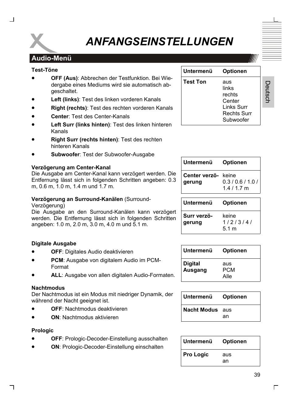 Anfangseinstellungen | Xoro HSD 8430 User Manual | Page 39 / 243