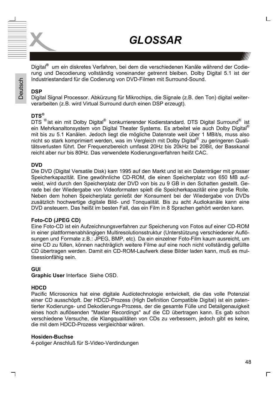 Glossar | Xoro HSD 8430 User Manual | Page 48 / 243