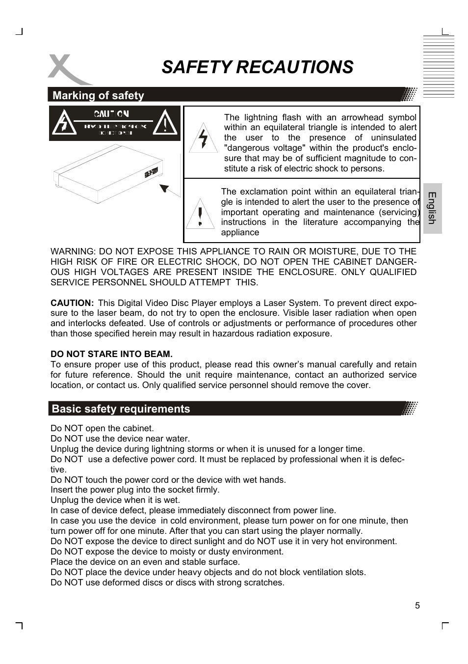 Safety recautions | Xoro HSD 8430 User Manual | Page 55 / 243