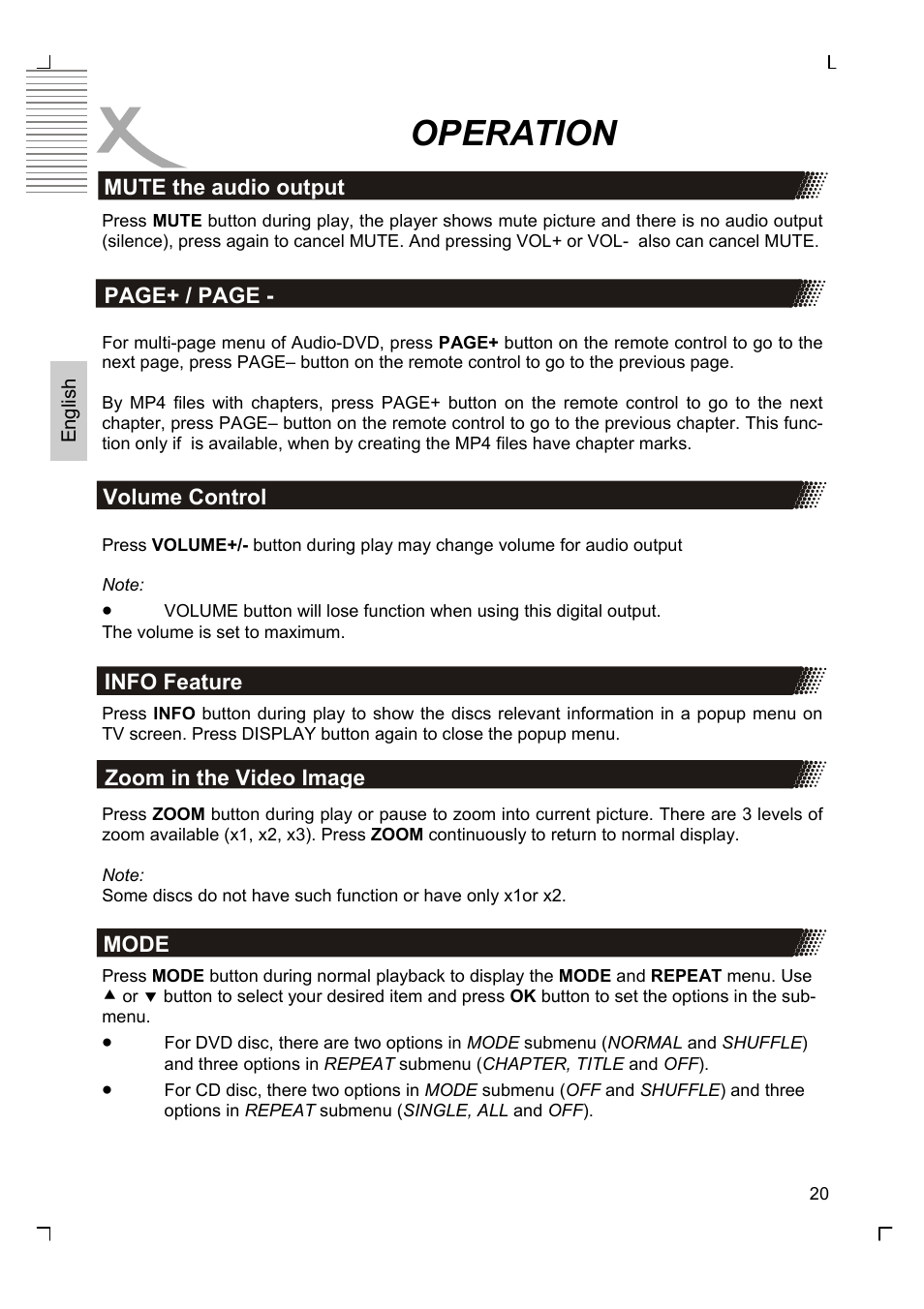 Operation | Xoro HSD 8430 User Manual | Page 70 / 243