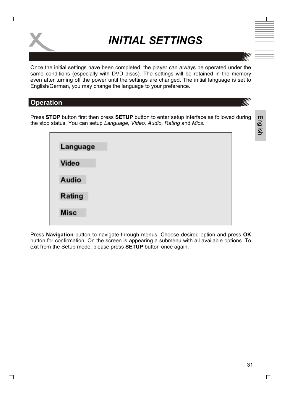 Initial settings | Xoro HSD 8430 User Manual | Page 81 / 243