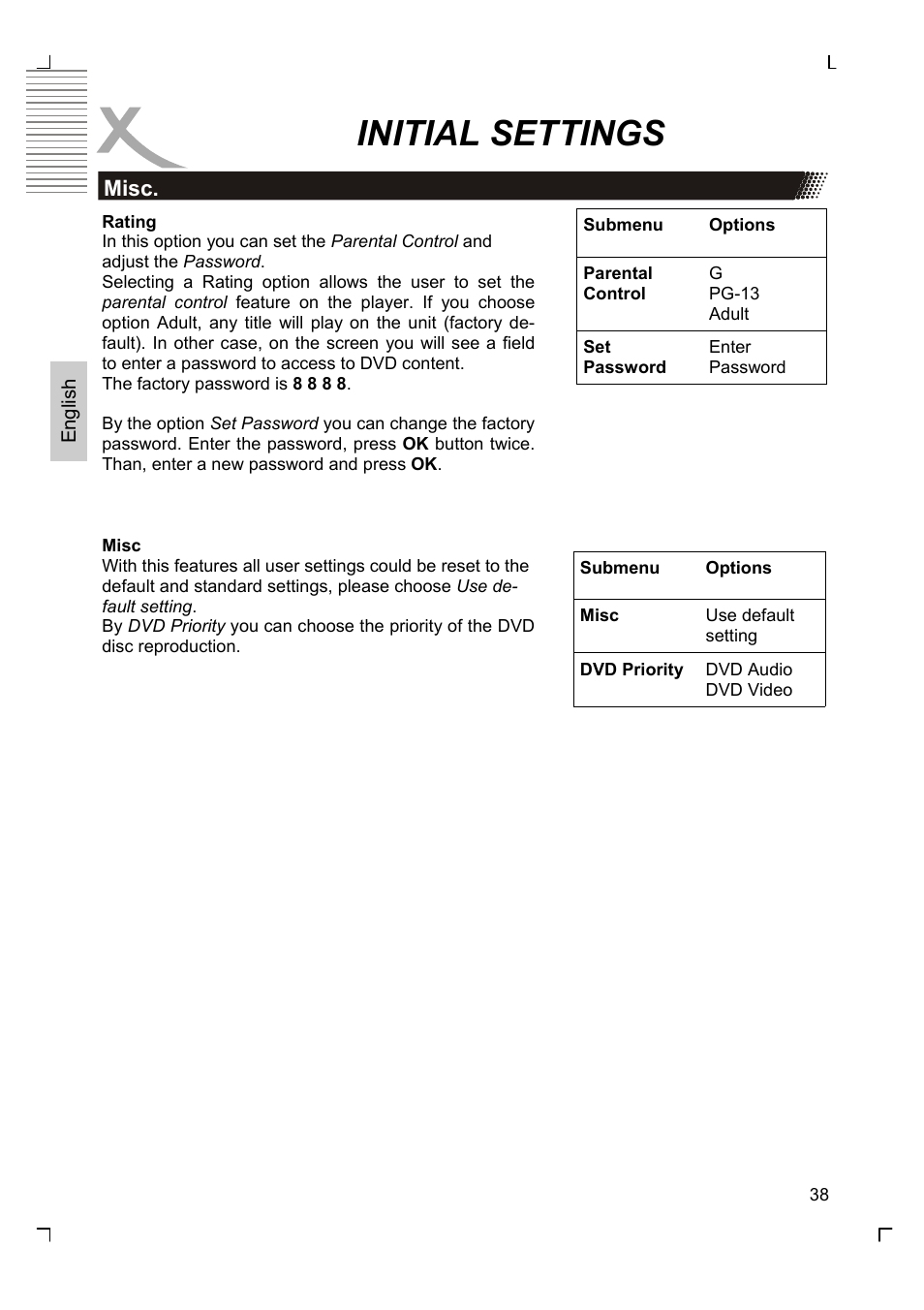 Initial settings | Xoro HSD 8430 User Manual | Page 88 / 243