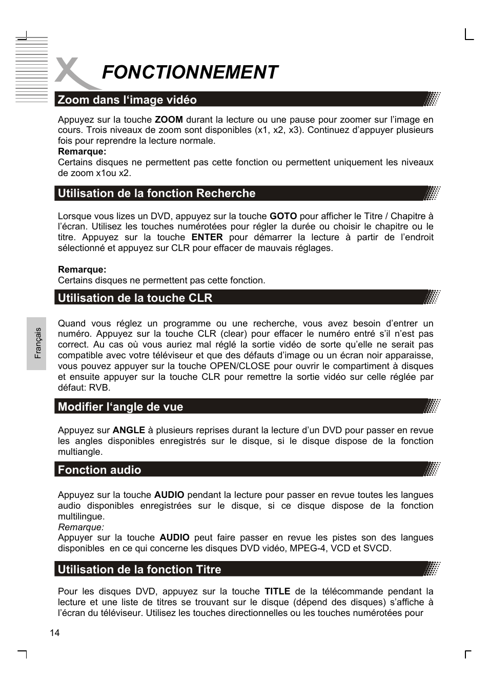 Fonctionnement | Xoro HSD 8420 User Manual | Page 114 / 170