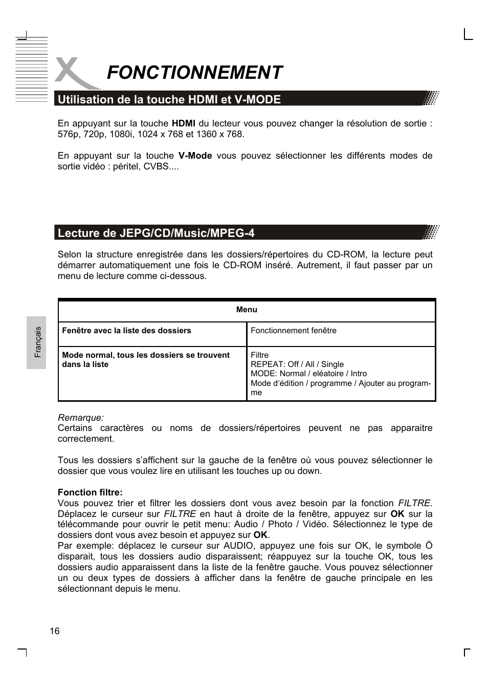 Fonctionnement | Xoro HSD 8420 User Manual | Page 116 / 170