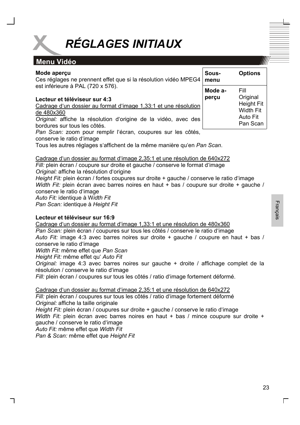 Réglages initiaux | Xoro HSD 8420 User Manual | Page 123 / 170