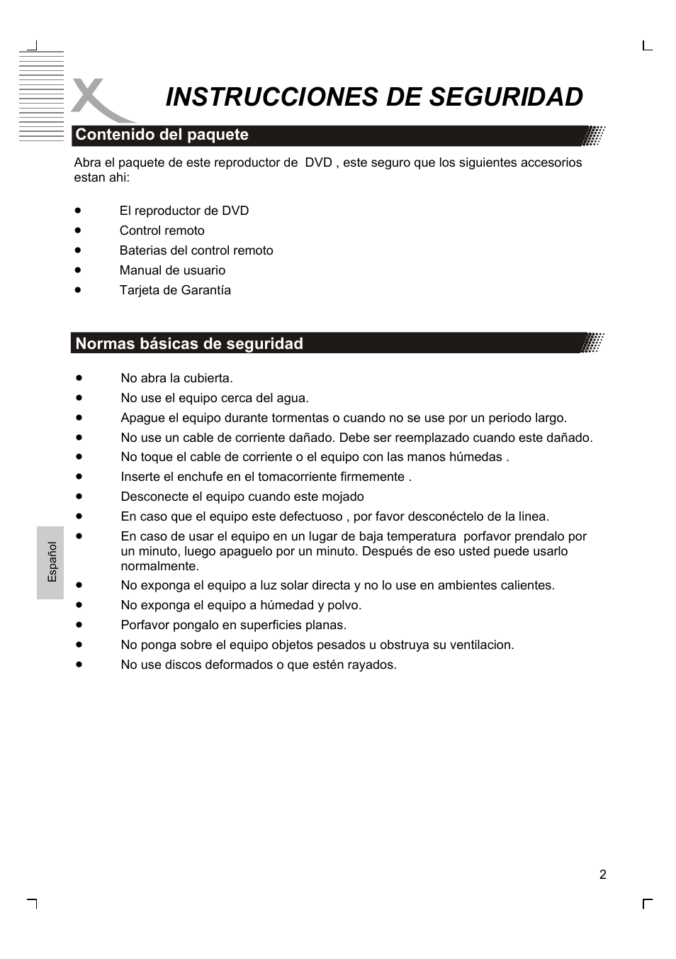 Instrucciones de seguridad | Xoro HSD 8420 User Manual | Page 134 / 170