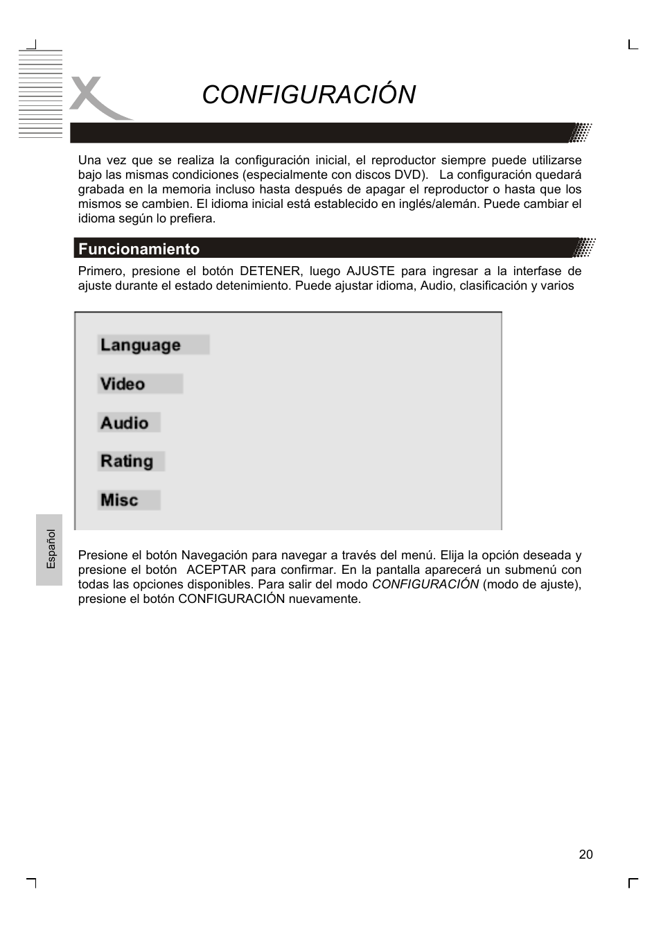 Configuración | Xoro HSD 8420 User Manual | Page 152 / 170