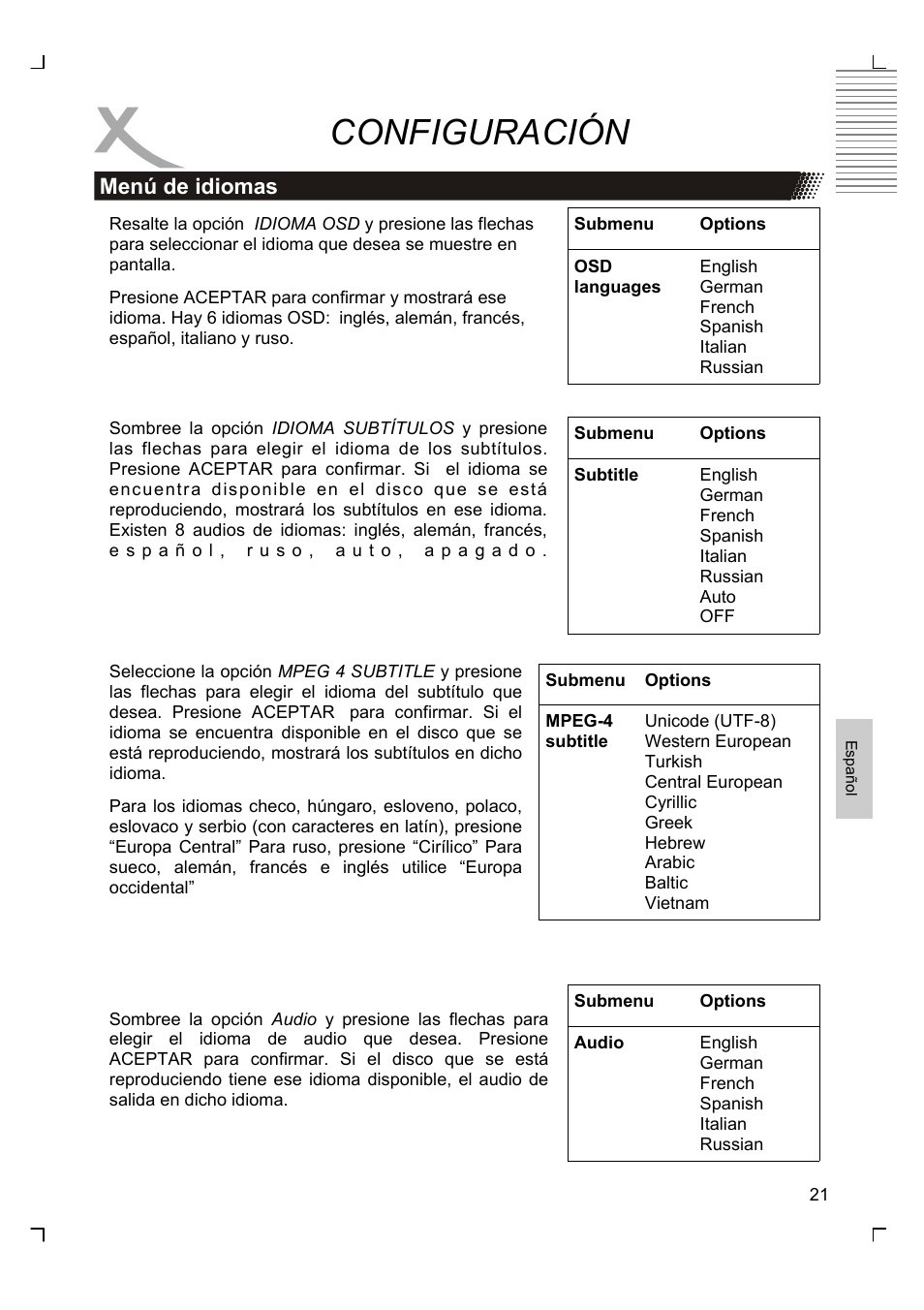 Configuración | Xoro HSD 8420 User Manual | Page 153 / 170