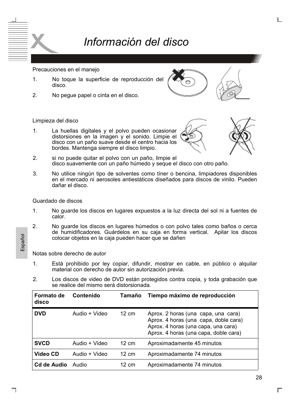 Información del disco | Xoro HSD 8420 User Manual | Page 160 / 170
