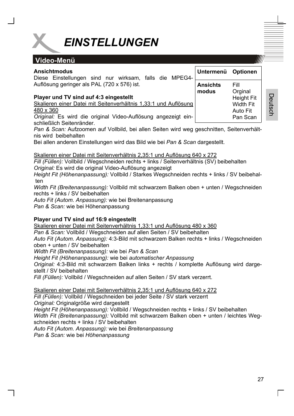 Einstellungen | Xoro HSD 8420 User Manual | Page 27 / 170