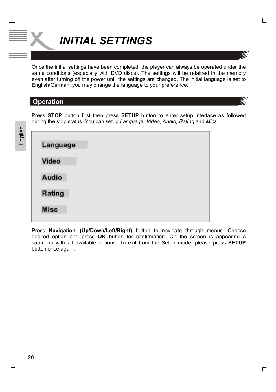 Initial settings | Xoro HSD 8420 User Manual | Page 56 / 170