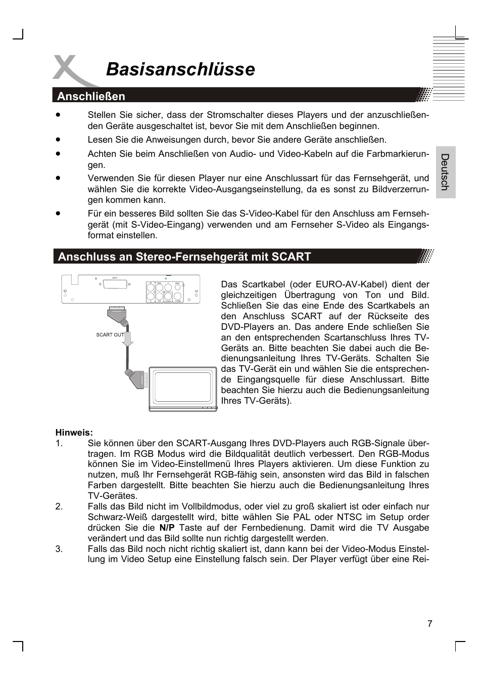 Basisanschlüsse | Xoro HSD 8420 User Manual | Page 7 / 170