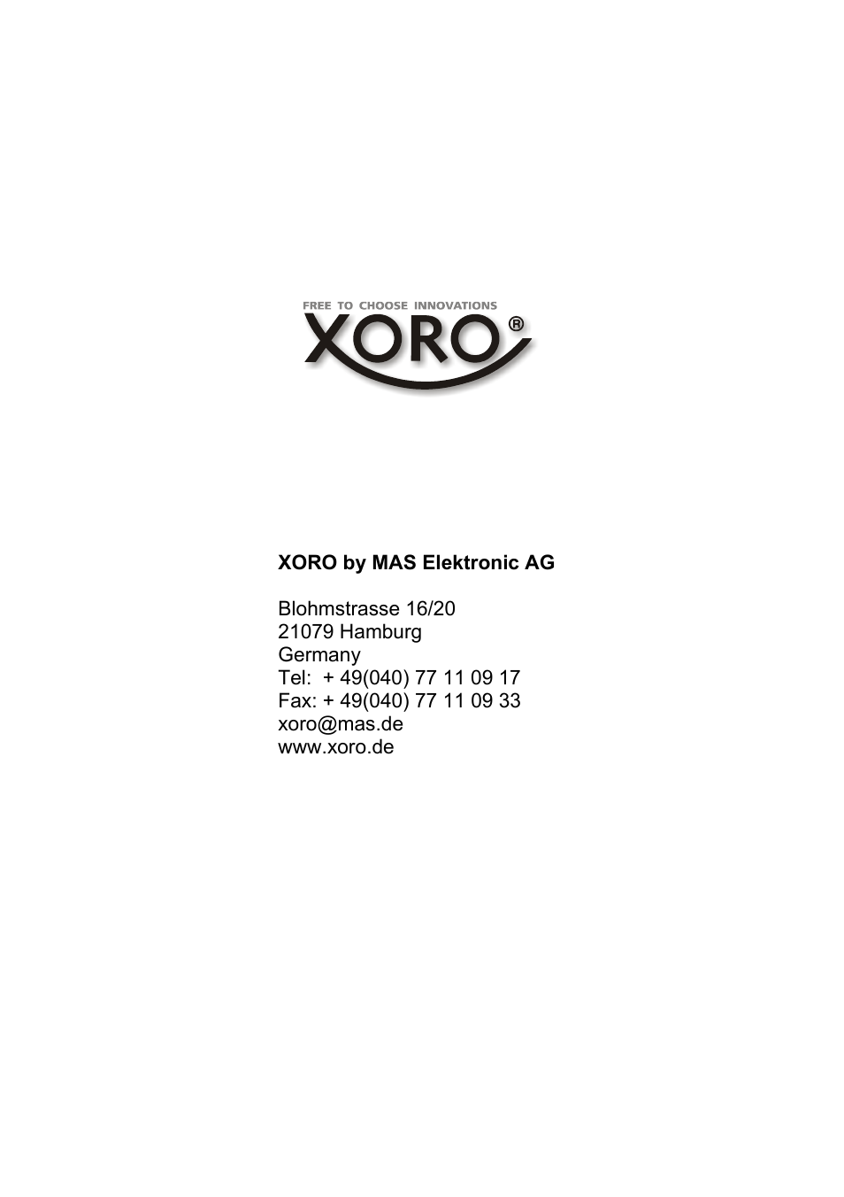 Xoro HSD 2200 User Manual | Page 59 / 59