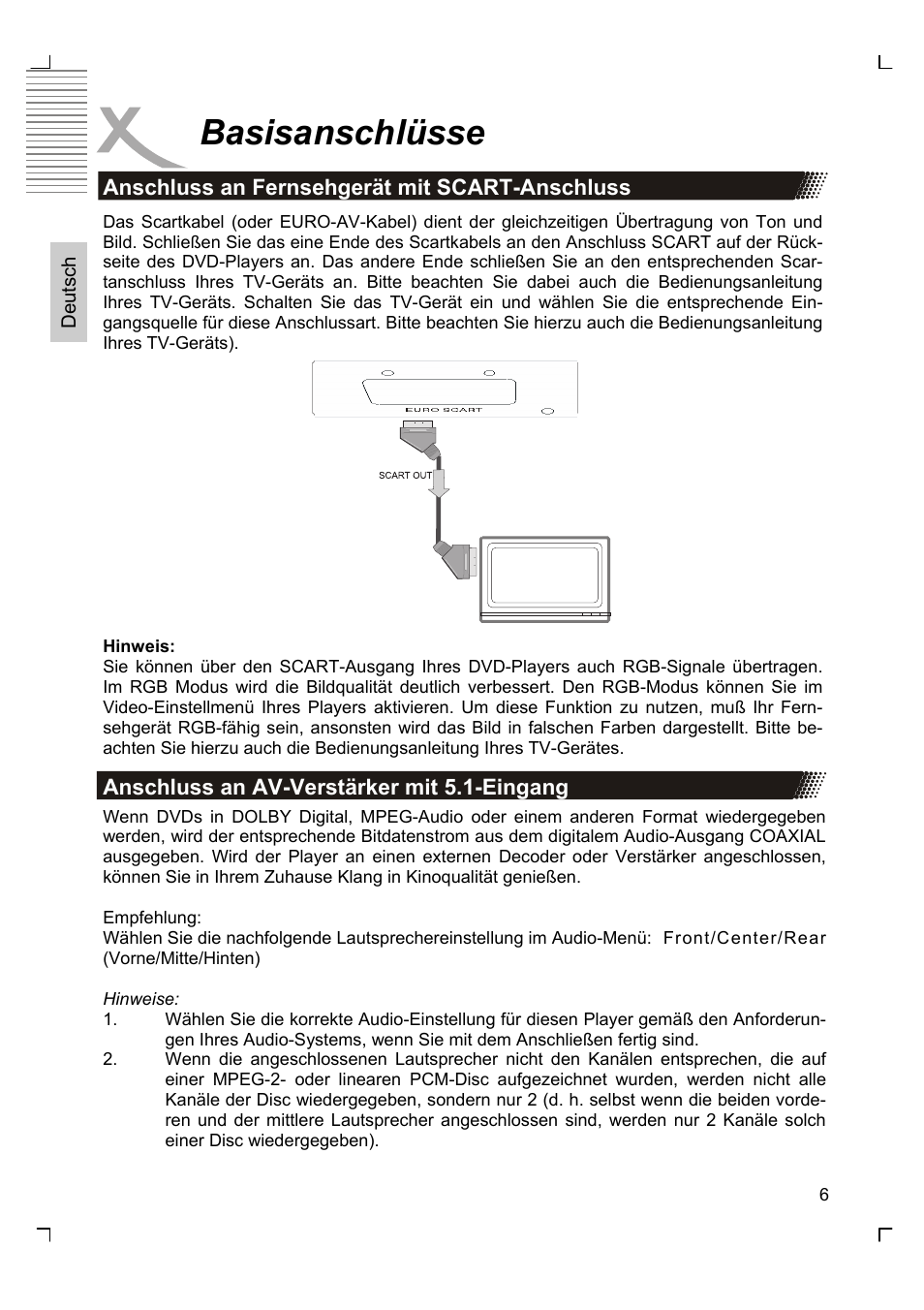 Basisanschlüsse | Xoro HSD 2200 User Manual | Page 6 / 59