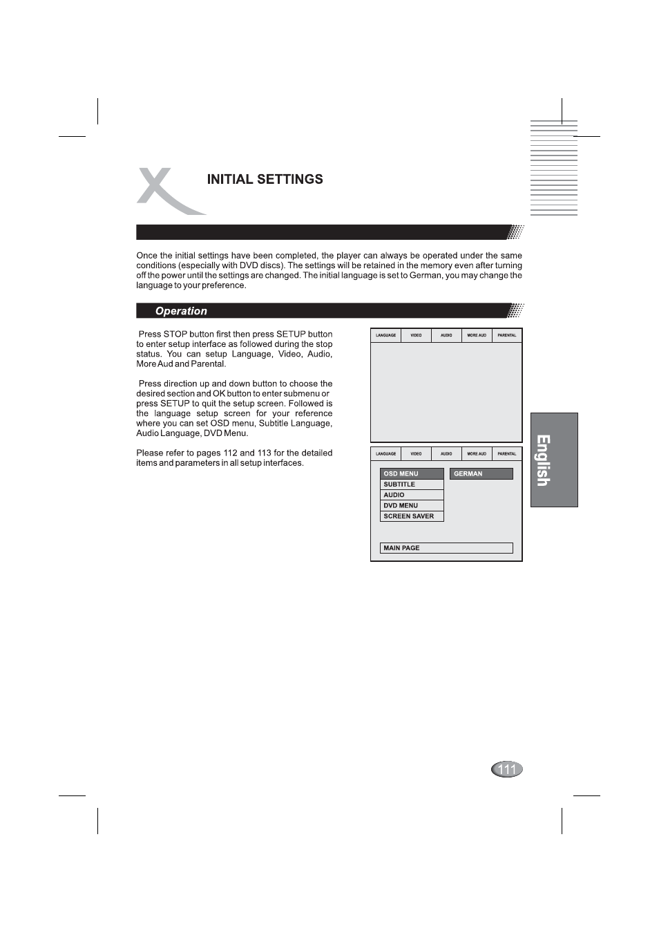 Operation, Preparation | Xoro HSD 4000 User Manual | Page 111 / 164