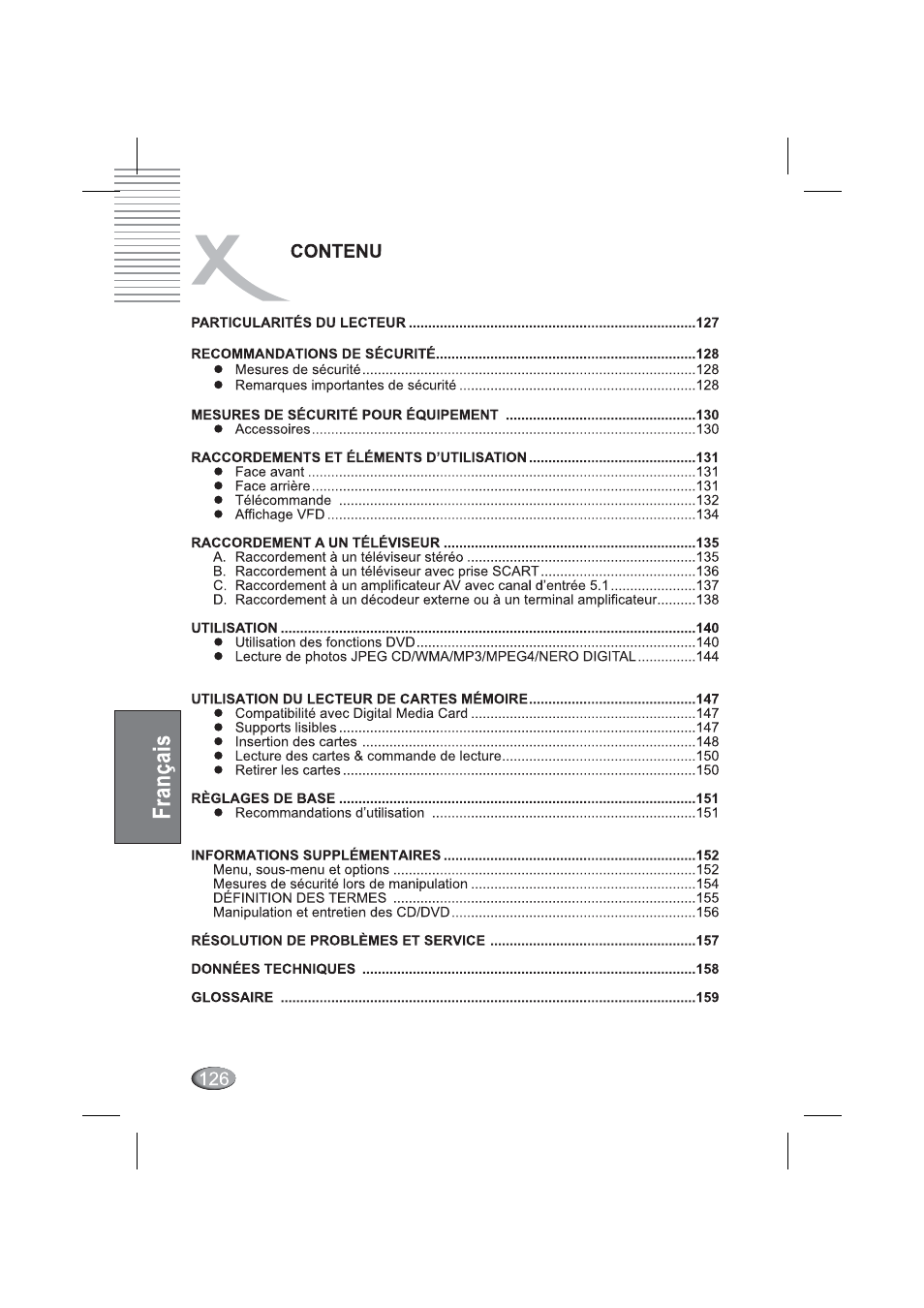 Contenu | Xoro HSD 4000 User Manual | Page 126 / 164