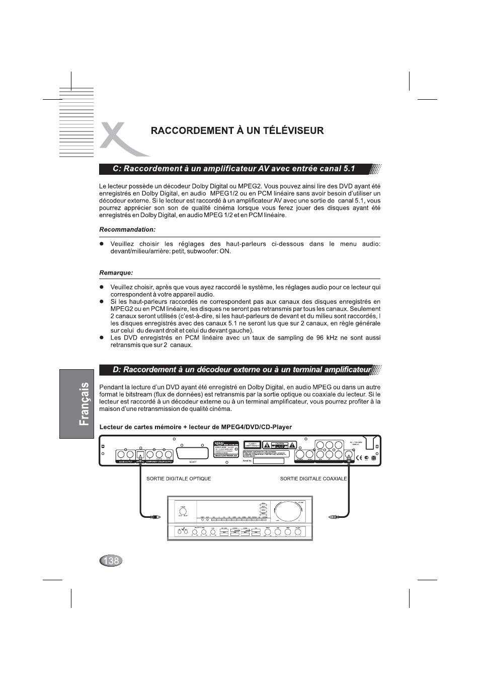 Raccordement a un televiseur | Xoro HSD 4000 User Manual | Page 138 / 164