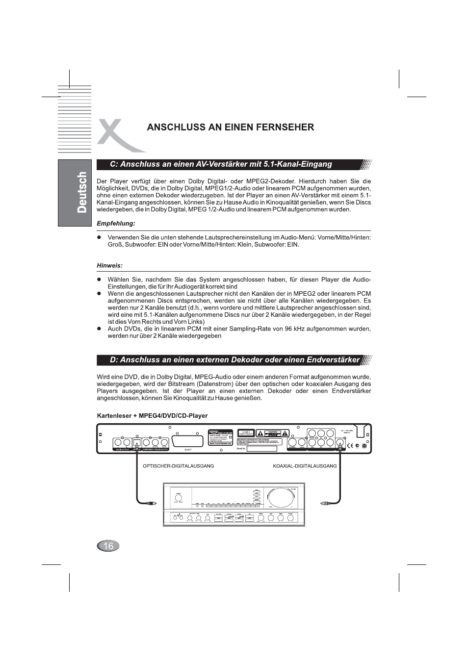 Xoro HSD 4000 User Manual | Page 16 / 164