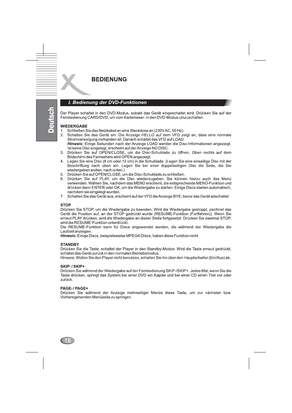 Bedienung der dvd-funktionen | Xoro HSD 4000 User Manual | Page 18 / 164