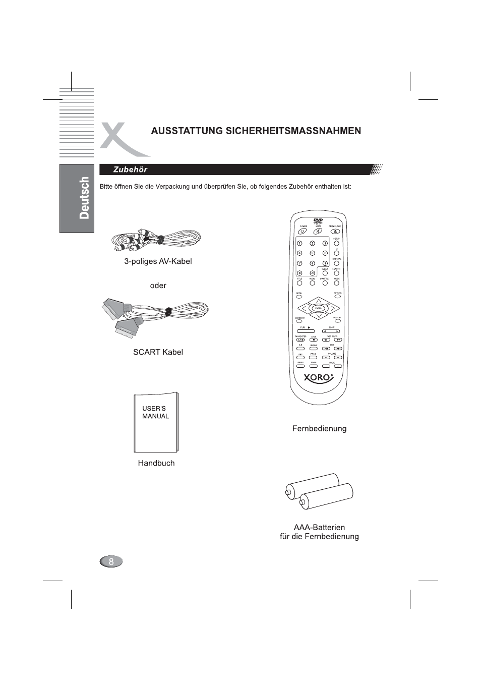 Xoro HSD 4000 User Manual | Page 8 / 164